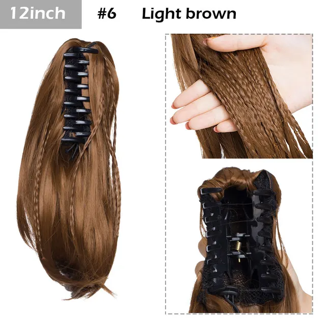 S-noilite Syntheitc Big Grab Ponytail Hair Extension Claw Clip In Ponytail Extension Hair Fake Hairpiece For Women Daily Party 12-1431