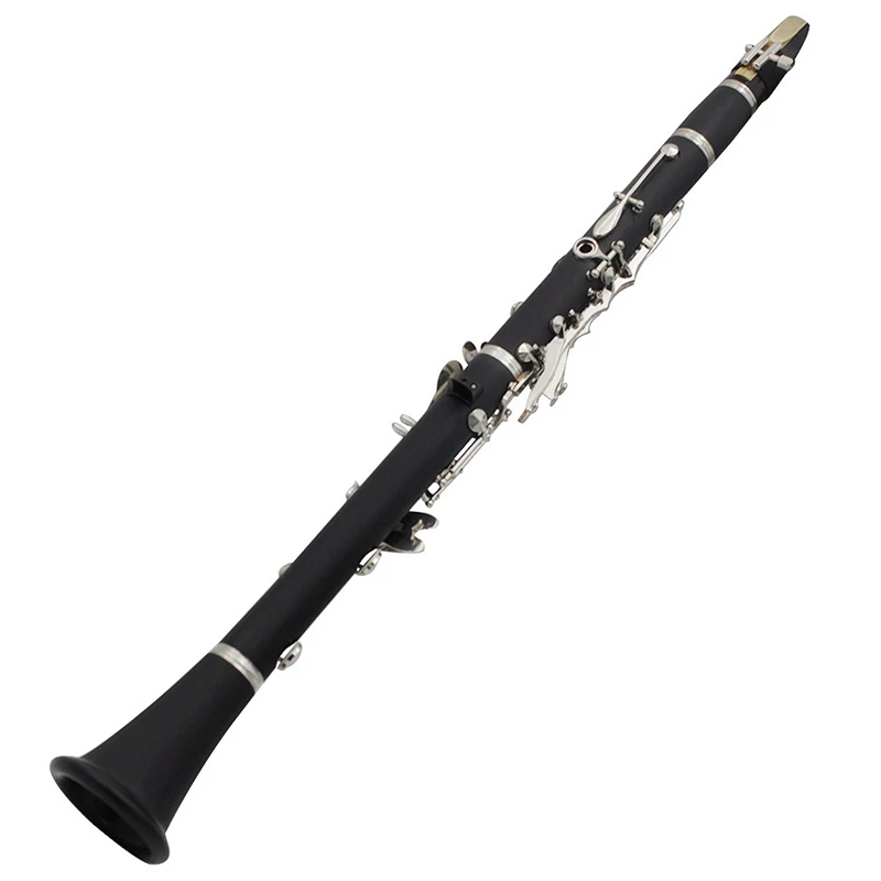IRIN ABS 17 Key Clarinet BB Flat Soprano Binocular Clarinet with Cleaning Cloth Gloves Screwdriver Reed Case Woodwind Instrument