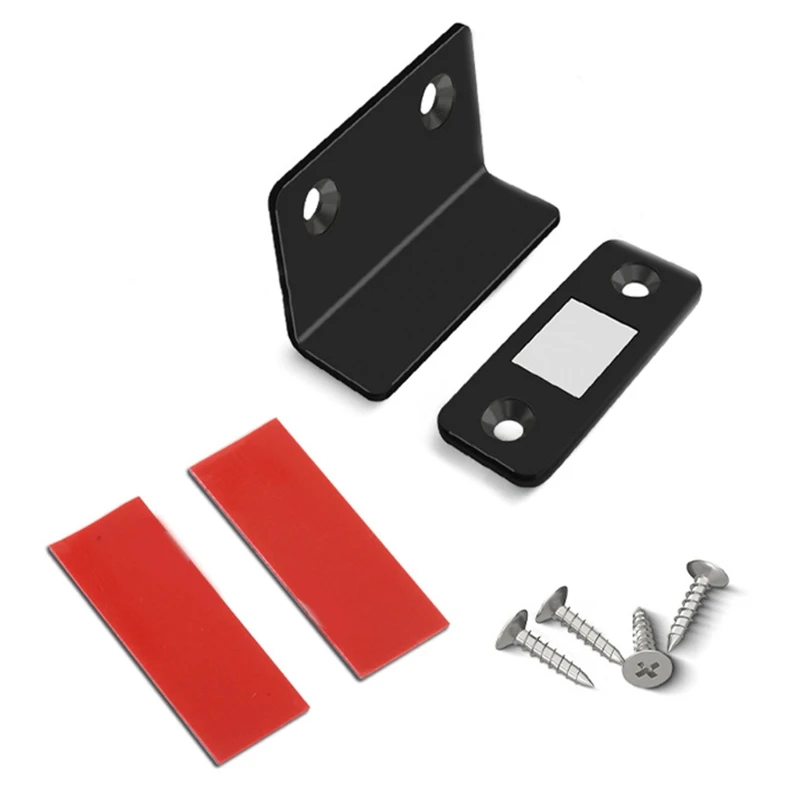 L-shaped Invisible Magnetic Door Catch Drawer Magnet Catch for Close Sliding Door Cabinet Cupboard with Mounting Screws Adhesive magnetic cabinet catches door catches magnetic cabinet latches cabinet door latch
