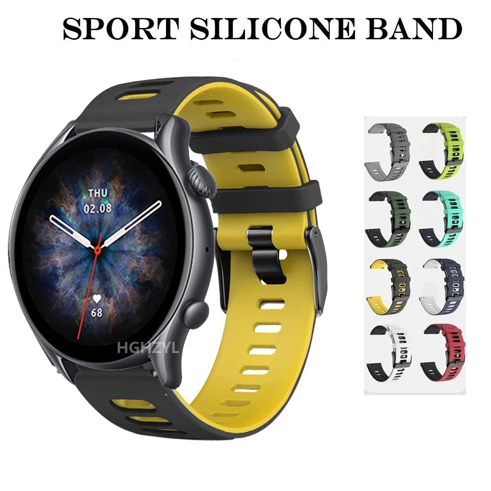 Ремешок 22 мм для Huami Amazfit GTR2 GTR3 Pro GTR 47 Pace Stratos 3 2 силиконовый браслет Polar Vantage M
