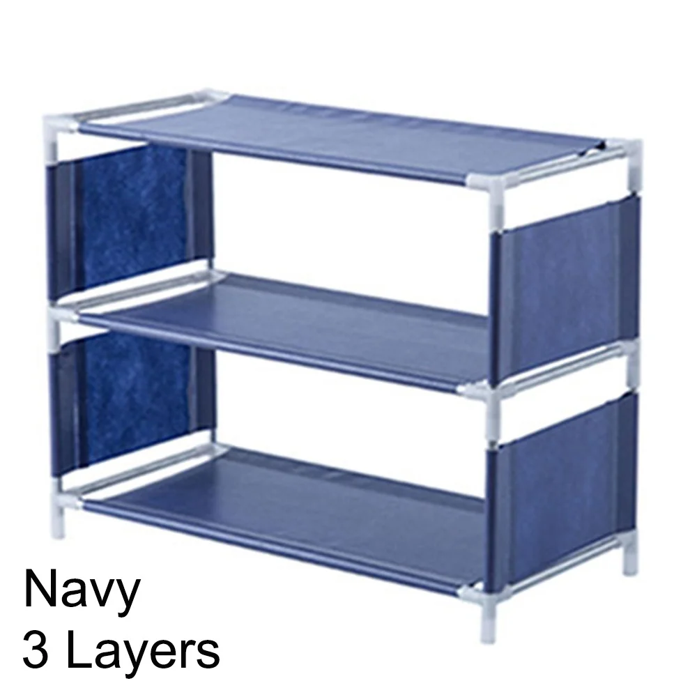 3 layer navy Стеллаж для обуви, многофункциональная полка для обуви, простой органайзер для прихожей, стойки для хранения, полки для обуви - Цвет: 3 layer navy
