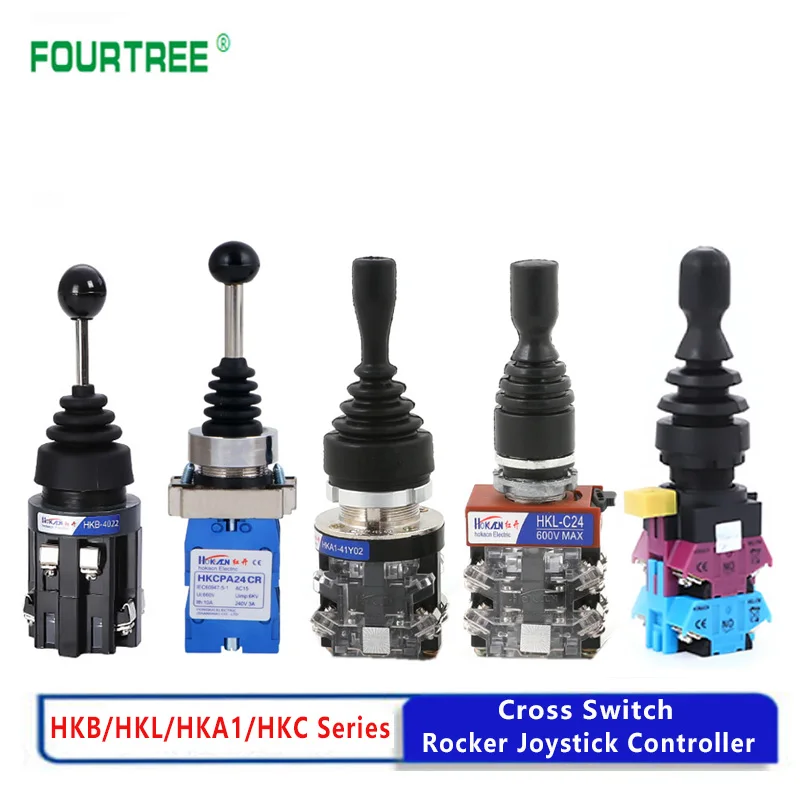 

Joystick Switch Monolever Rocker Cross Master Switch 2-way 4-way Self-reset Self-locking 2NO 4NO Hole Size 22mm 30mm HKL HKC