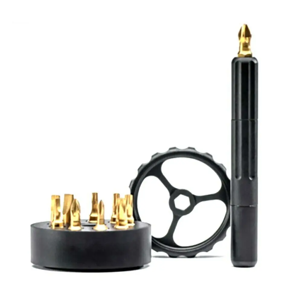 10 in1 Screwdriver Mini Spinner Drive Precision Multifunctional Steel Screwdriver Repair Kit Spinner Tools Household Maintenance - Цвет: Black
