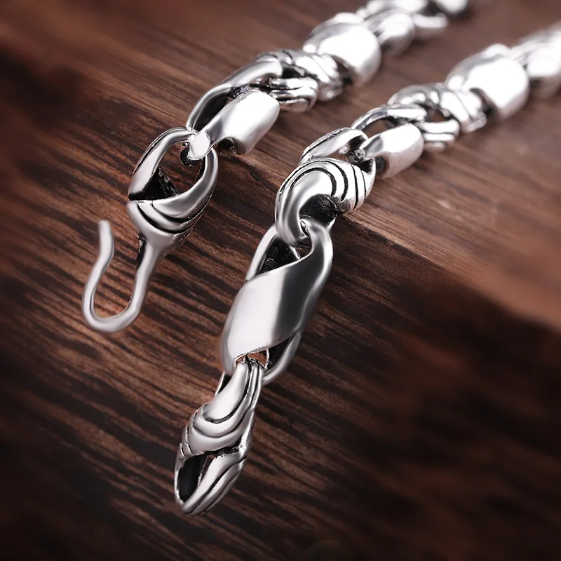Uglyless 7MM Thickness Men Thai Silver Necklaces NO Pendants 925 Sterling Silver Chains Cool Mens Thick Necklaces Jewelry C166