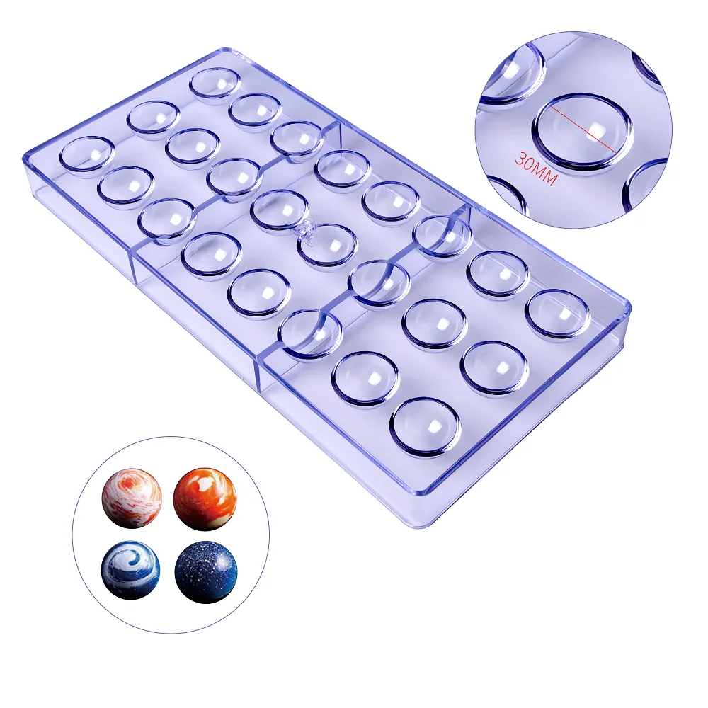 

Free Shipping Plastic 24 Cavities Semicircle Shape DIY Baking Chocolate Mold CC0047