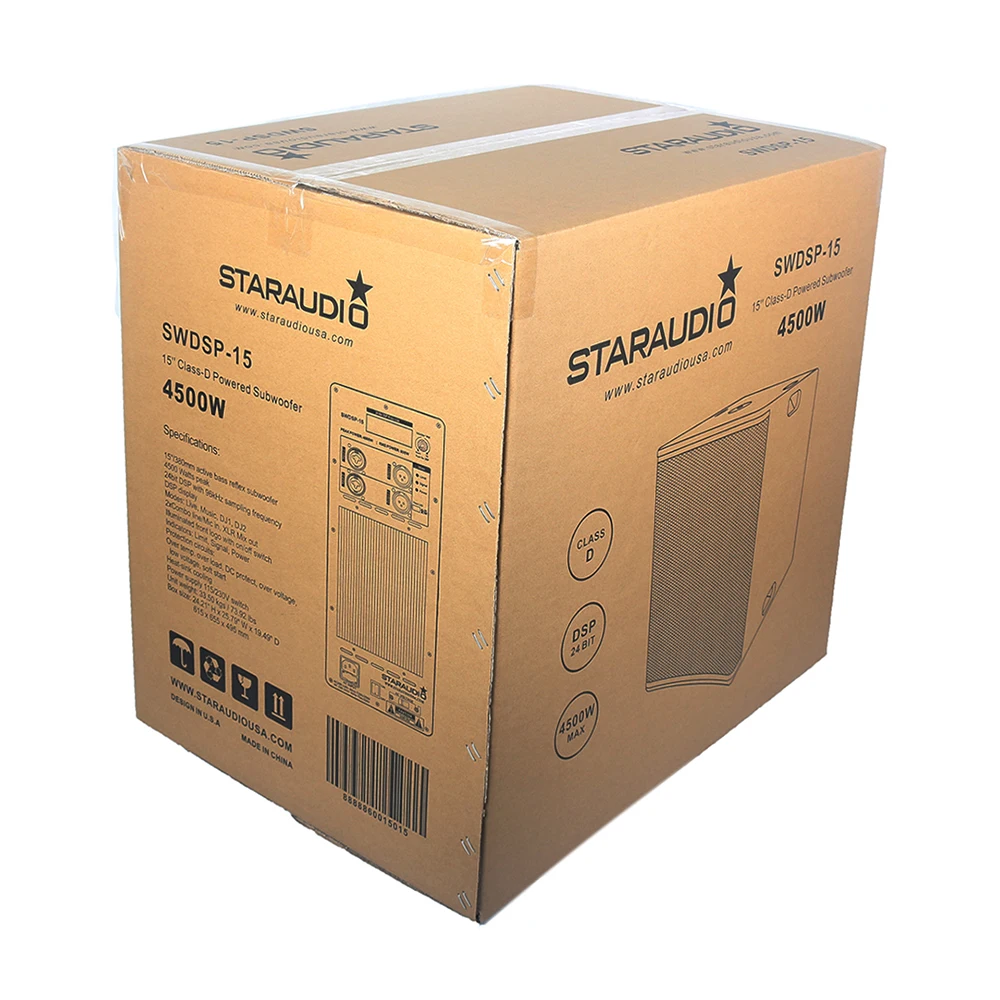 15” dj pa powered speaker subwoofer for dj church night club party box