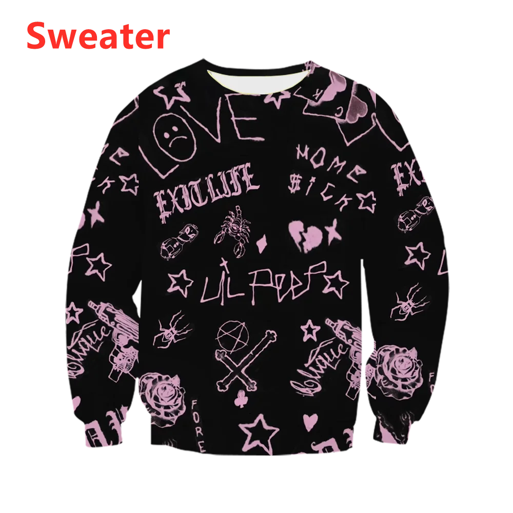 

New boys/girls Love Lil.peep Fashion Men Women Tracksuits Crewneck Hip Hop sweater Plus Size S-7XL harajuku