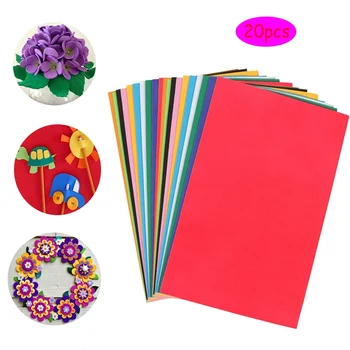 

20 PCS 2mm Thick Assorted Colorful Crafting Sponge 10 Colors EVA Foam Handicraft Sheets for DIY Classroom Party Kids Art Craft