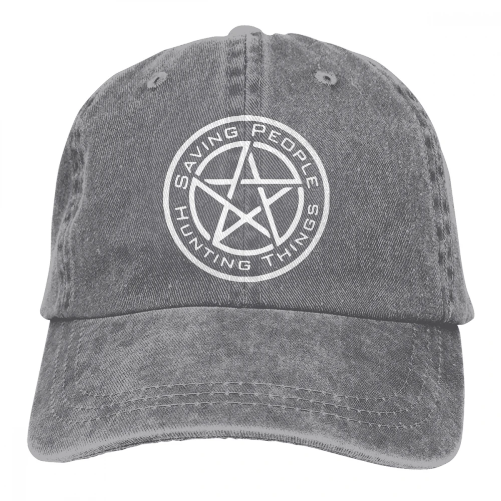 Supernatural Saving People Hunting Things Casquette Unisex Mens Womens Denim Strapback Baseball Cap Adjustable Golf Dad hat