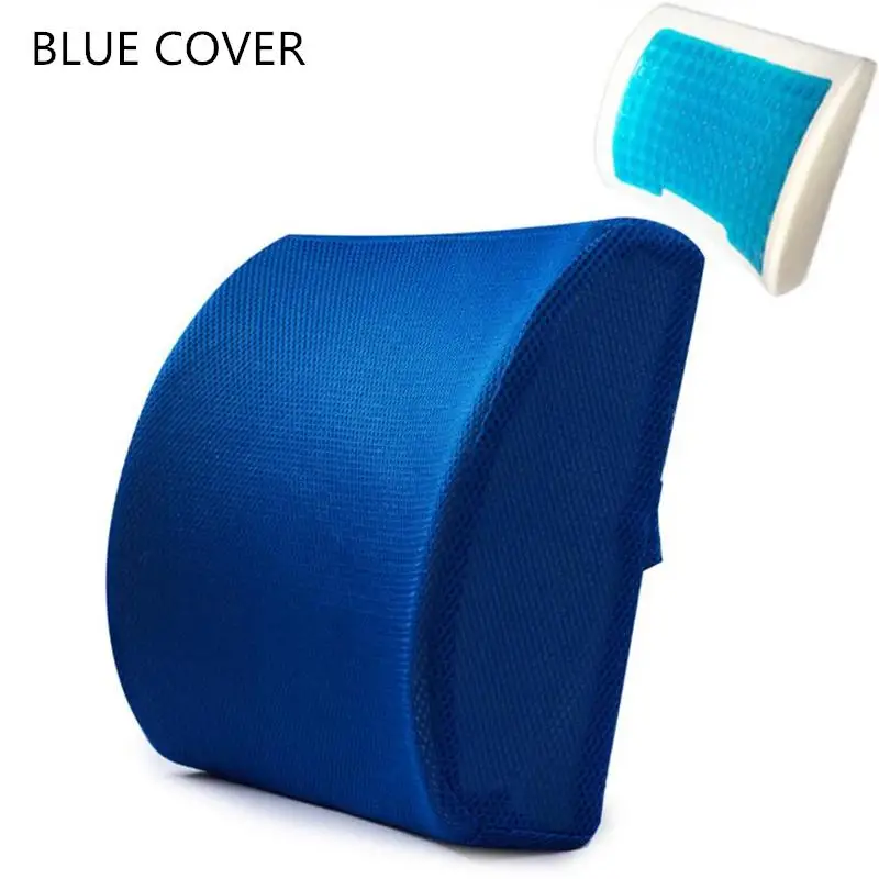 Силиконовый гелевый пенопласт с эффектом памяти, классная Подушка для стула, вогнутая поясная опора для позвоночника, подушка для сиденья, летнее кресло, медленный отскок, седло, коврик - Цвет: Blue