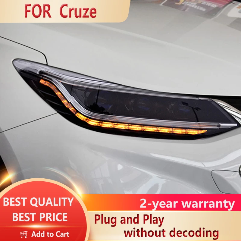 

Car Styling Head Lamp for Chevrolet Cruze Headlights 2017 2018 LED Headlight DRL Hid Bi Xenon Auto Accessories