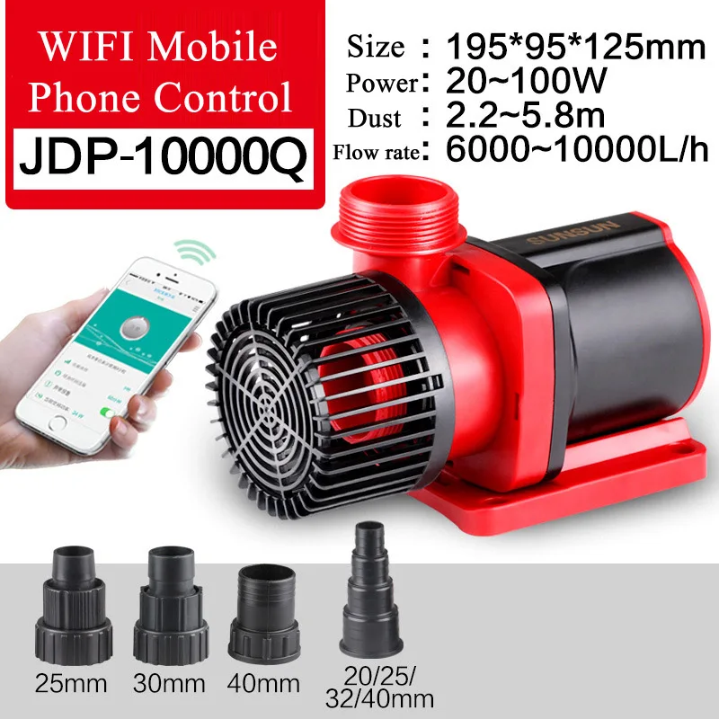 JDP10000 WIFI Водяной насос с переменной частотой JDP, большой регулируемый Погружной насос с регулируемым потоком, водяной насос для аквариума, бесшумный wifi 110 V-240 V SUNSUN - Цвет: JDP10000 WIFI