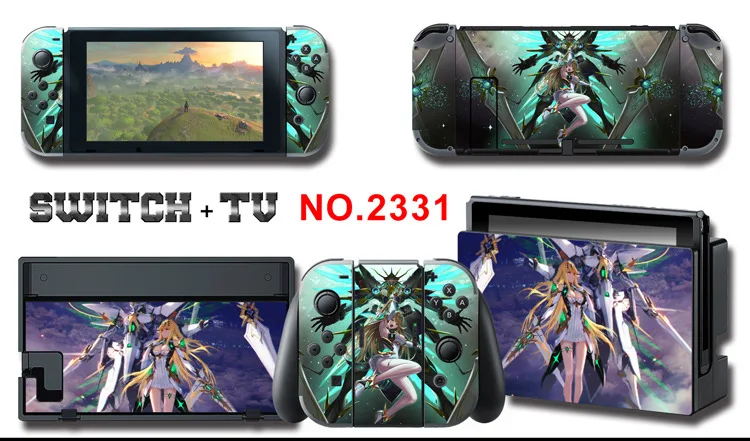 1set New Cute Anime Full Body Sticker for NS Switch Protective Cover Skin Colorful Art for Game Console Joy-Con Controller Decor