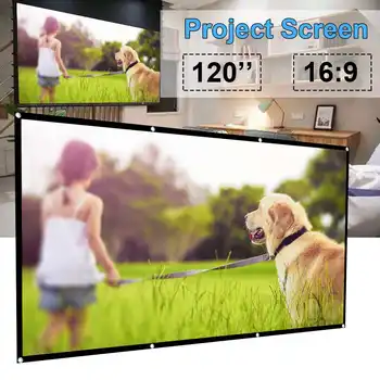 

Portable Home Projector Screen HD Screen 120 inch 16: 9 Projector Projection Screen Outdoor Folding Simple Screen Curtain