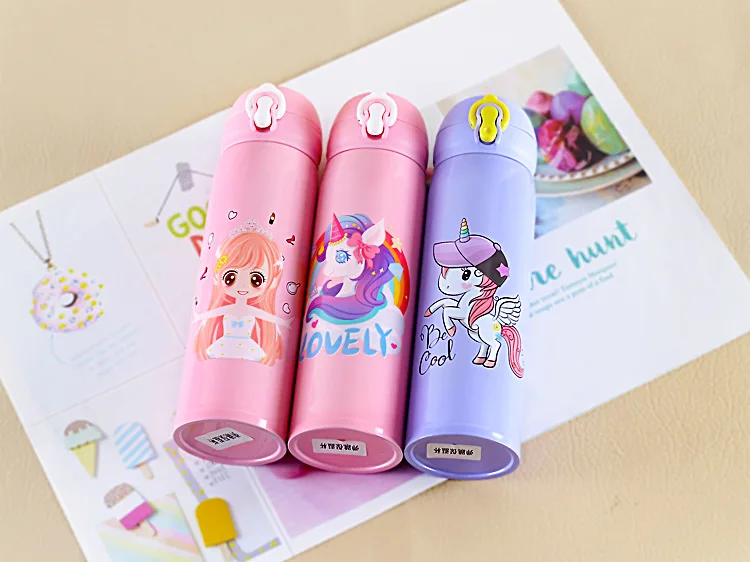 HKNA New cartoon mug stainless steel portable cup outdoor sports bouncing cup