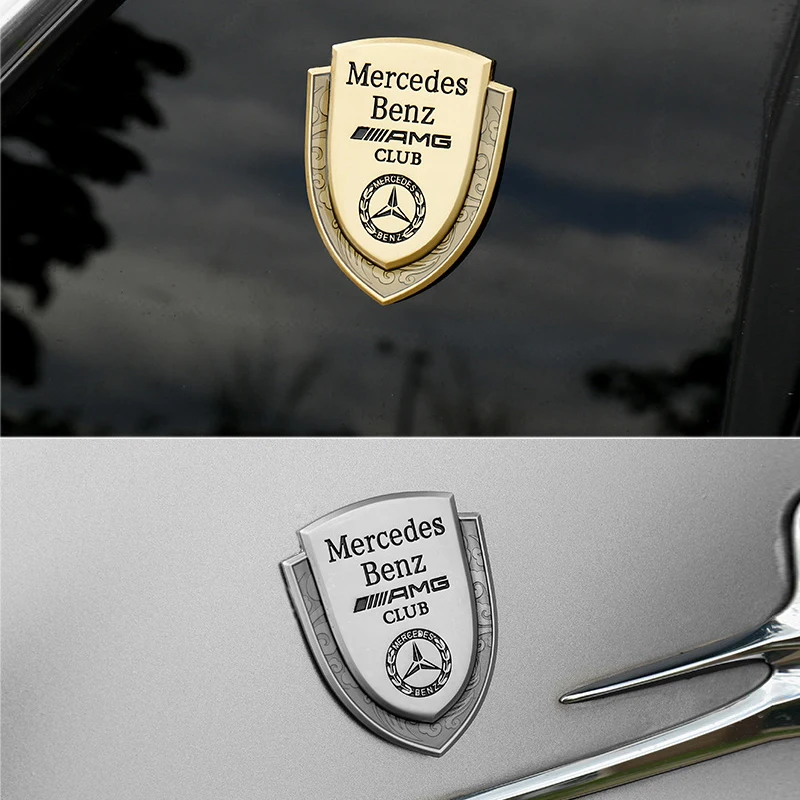 1 шт., золотисто-Серебристая Наклейка на кузов автомобиля, Эмблема для Mercedes benz AMG A B R G Class GLK GLA C200 E200, Стайлинг