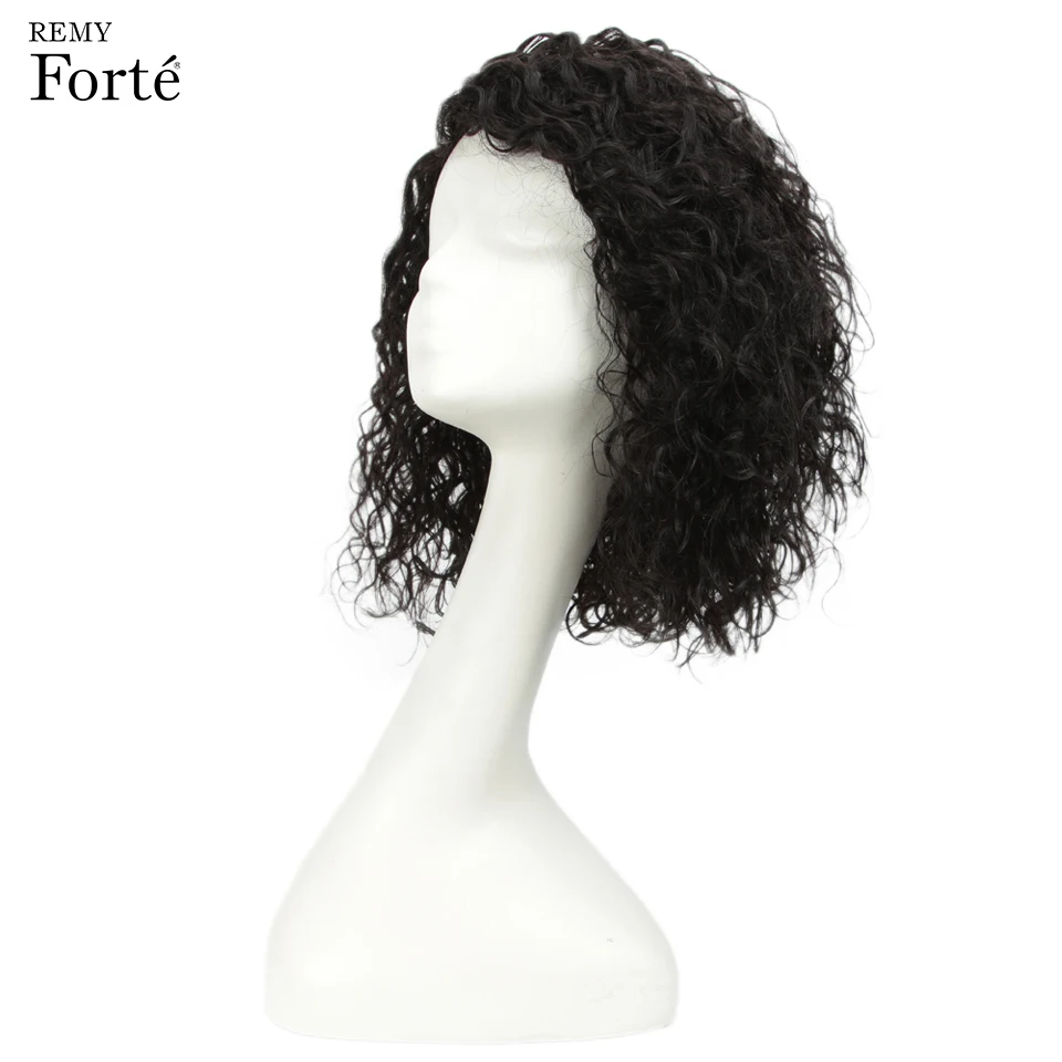 Парики из натуральных волос Remy Forte женские парики 100% индийский волос Remy Парики U часть парики из кружева кудрявые короткие человеческие
