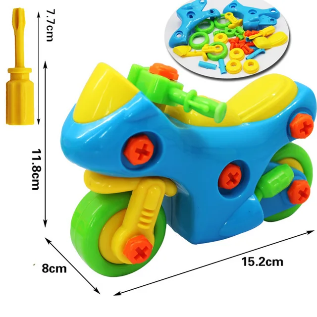 Kids Montessori Toys Educational Screw Nut Assembling Disassembly Car Building Blocks Motorcycle Car Puzzle Toys For Boys Girls 5