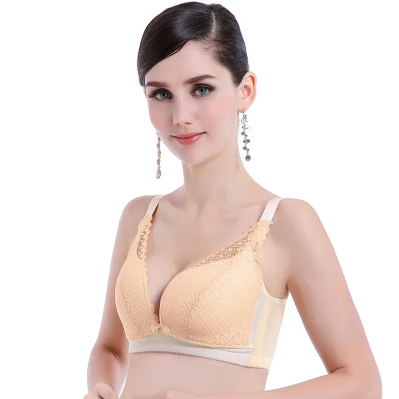 nursing bra Women No Steel Ring Bra Maternity Intimate Breastfeed Button Strip Lactation Bra sujetador lactancia #4AA8 (5)