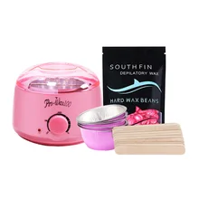 Depilatory Wax Beans+Electric Melting Wax Machine+Wiping Sticks+Foil Bowl Paper-Free Hair Removal New Birthday Gift Box