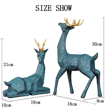 

Deer Statue Vintage Figurines Home Decor Geometry Crafts Creative Resin Industrial Decoration Resin Modern Animal Figurine Gifts
