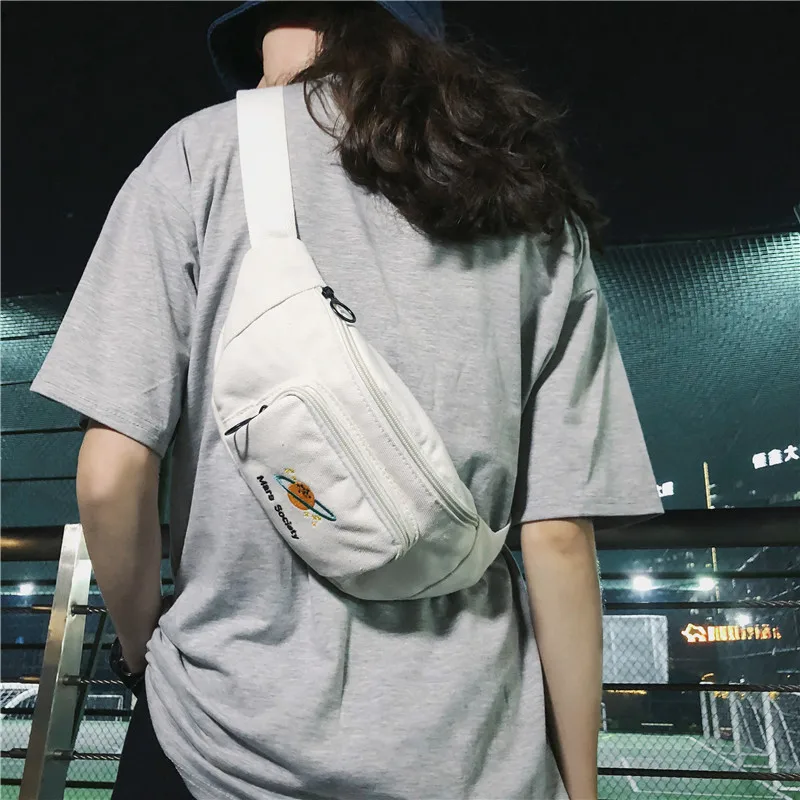 Симпатичная холщовая поясная сумка для женщин 2020 нагрудная через плечо модные