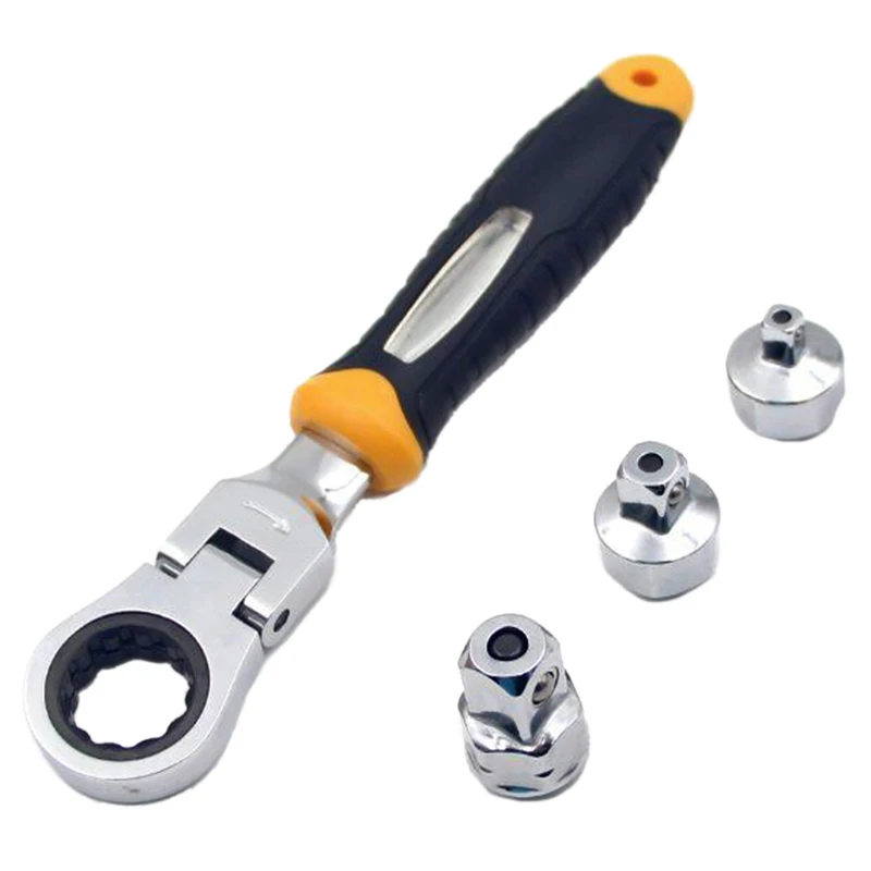 

3 in 1 Ratchet Wrench Set 1/4 Inch 3/8 Inch 1/2 Inch Adjustable Sleeve Adapter CR-V Wrench Spanner Auto Repair Tools Set