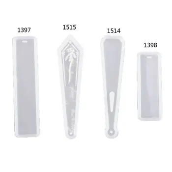 

4 Pcs DIY Bookmark Resin Mold Bookmark Token Silicone Molds Jewelry DIY Art Craft Transparent Mold