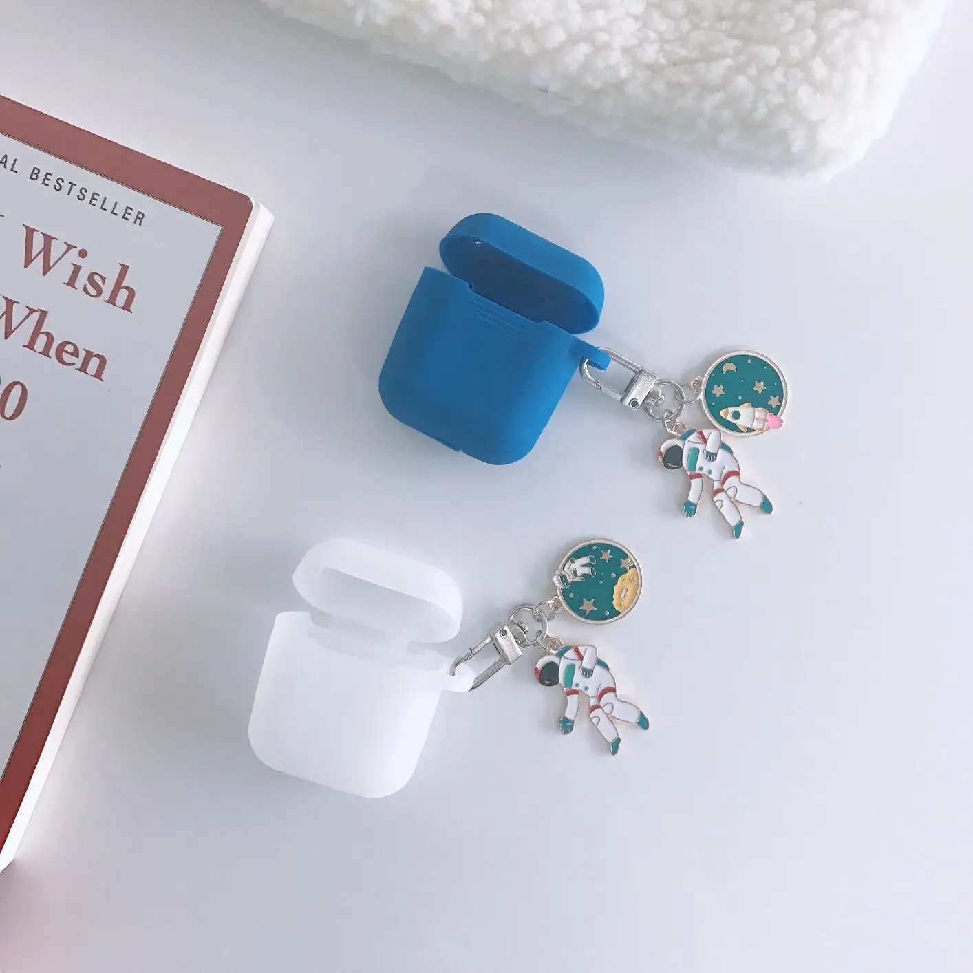 Чехол для Airpods мультяшный кулон силиконовый материал для Apple Airpods чехол для зарядки коробка с подвеской астронавта