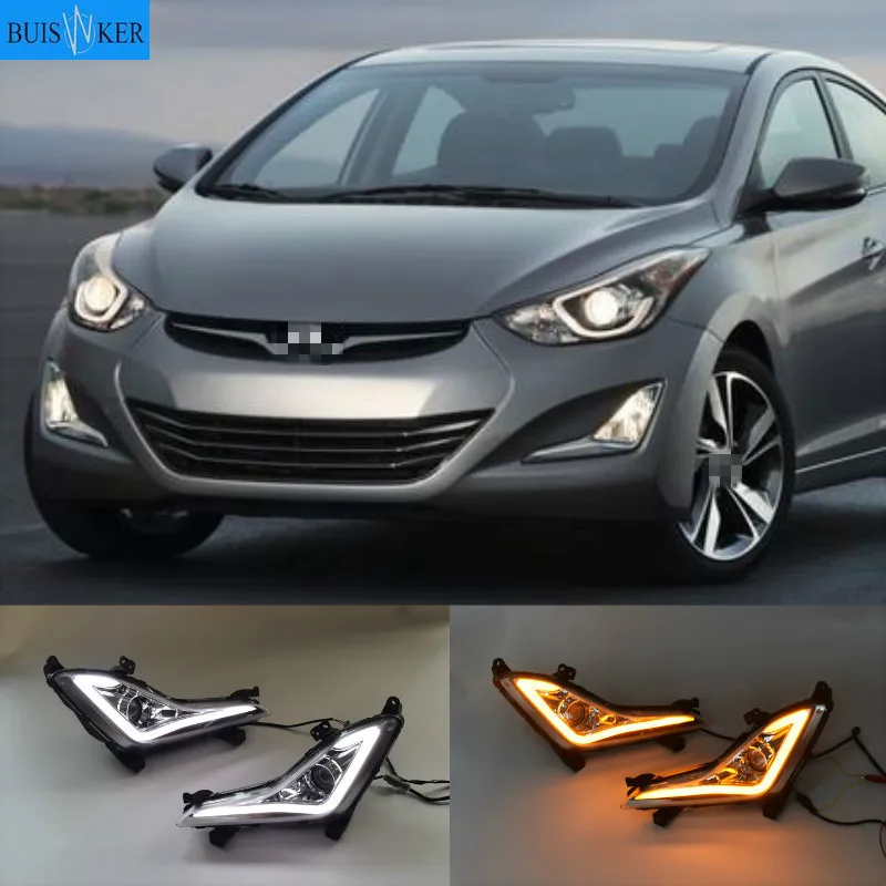 Светодиодные дневные ходовые огни DRL противотуманная фара чехол для Hyundai Elantra