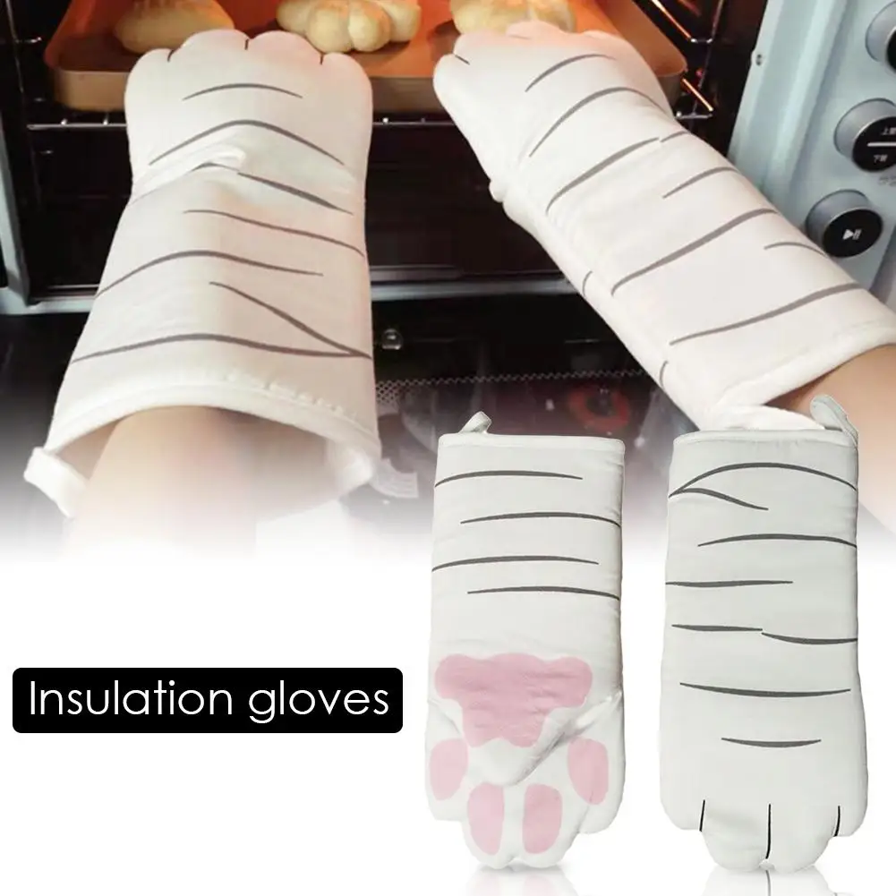 Guantes para horno y microondas, manopla aislante de algodón puro para hornear, para horno microondas