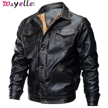 Зимняя флисовая мужская куртка из искусственной кожи, военная куртка с множеством пакетов, Мужская Толстая теплая куртка-бомбер, Мужская байкерская куртка