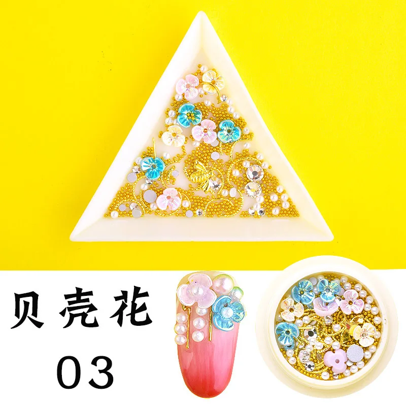 1 Box 3D Nail Art Decoration DIY Nail Decorating Accessories Metal Mixed Shapes Geometry Golden DIY Nail Art Tools,HJJHHJ - Цвет: 03