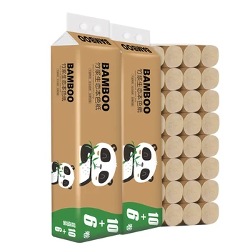

16 RollsJumbo Roll Toilet Paper 4-Layer Native Wood Soft Toilet Paper Pulp Home Rolling Paper Strong Water Absorption