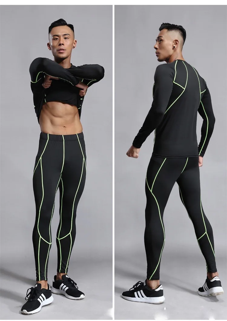 fleece warm Compression INNER SUIT Underwear Set Tops & Pants Sweat Dry a2