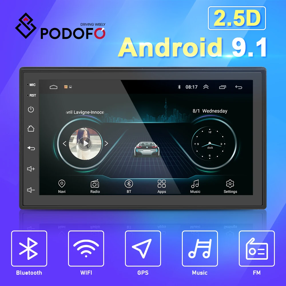 Podofo 2 Din Android 8.1 Car Multimedia Video Player 2din 7" Universal Radio GPS Stereo For Volkswagen Nissan Hyundai Kia toyota|Car Multimedia Player| - AliExpress