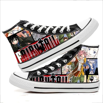 

Anime FAIRY TAIL Cosplay Fashion Casual Graffiti High help canvas shoes Cos Personality Hip Hop Student Couple Shoes