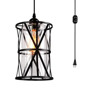

Mini Industrial Pendant Light Fixtures Black Farmhouse Hanging Lights Glass Shade Lamp for Kitchen Dining Room Hallway Bedroom