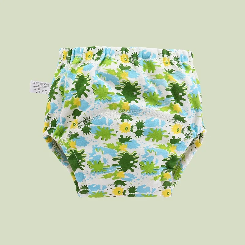 Хлопковые моющиеся детские подгузники с рисунком из мультфильма; высококачественные удобные детские брюки с карманами; Герметичные брюки для учебы