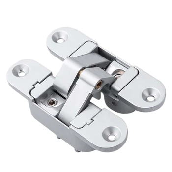 

NEW-1Pcs Zinc Alloy Invisible Hinge Concealed 180 Degree Swing Hinge Adjustable Butt Hinge ( Left)