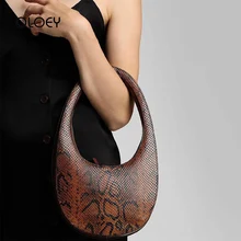 

Luxury Handbags Oval Women Bags Snake Shoulder Bags Brand Design Egg-shaped Clutch Bag Leather Female serpentine Evening Bag Sac