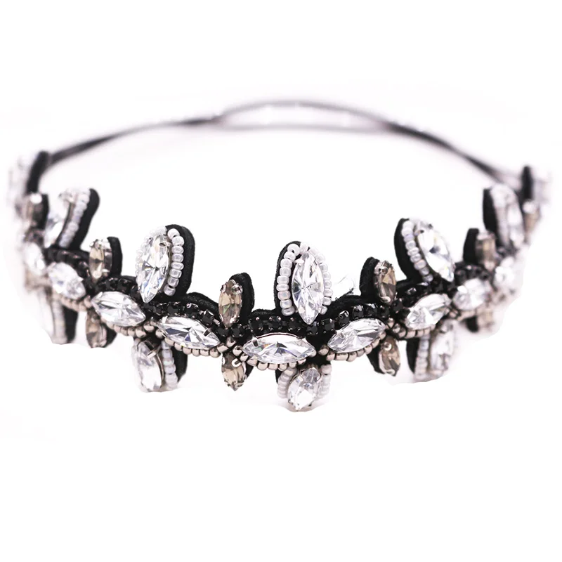 STONEFANS Cappellino per capelli in rete con strass neri per donne e ragazze anni '20 per matrimonio con catena a testa di flapper gioielli da sposa Gatsby accessori per capelli (oro-lusso