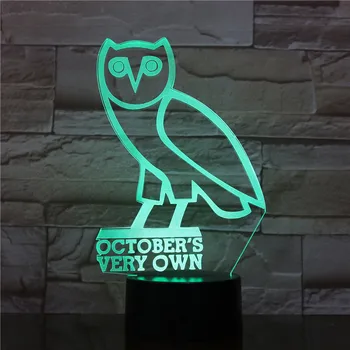

Cute Owl Light 3D LED Animal Night Light RGB Changeable Lamp Child Kids Baby Soft Lights Bedroom Office Decoration Lights