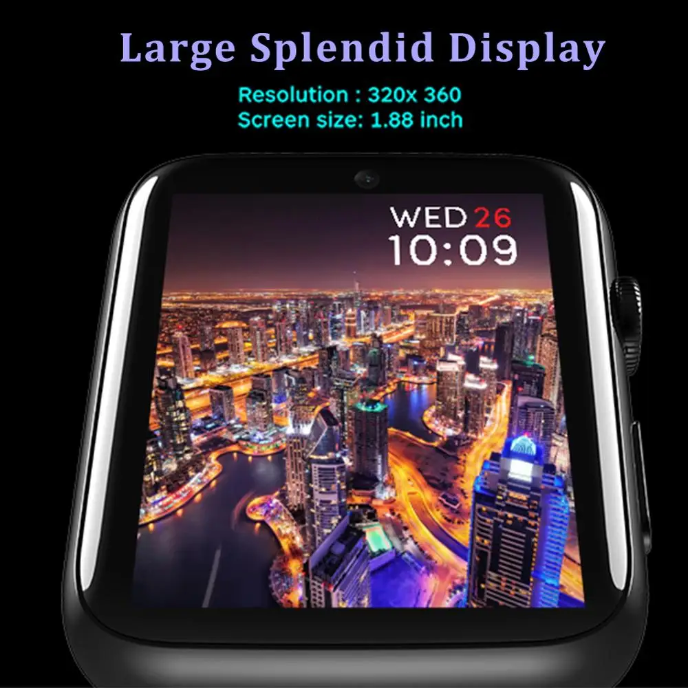 LEMFO LEM10 4G умные часы Android 7 1 3 Гб ОЗУ 32 ПЗУ 88 дюйма большой экран LTE Sim камера GPS Wi Fi