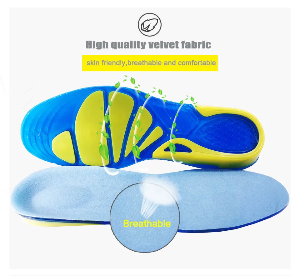 Гель Уход для ног: стельки подошвенный Fasciitis плоские ноги Амортизация пятки бега