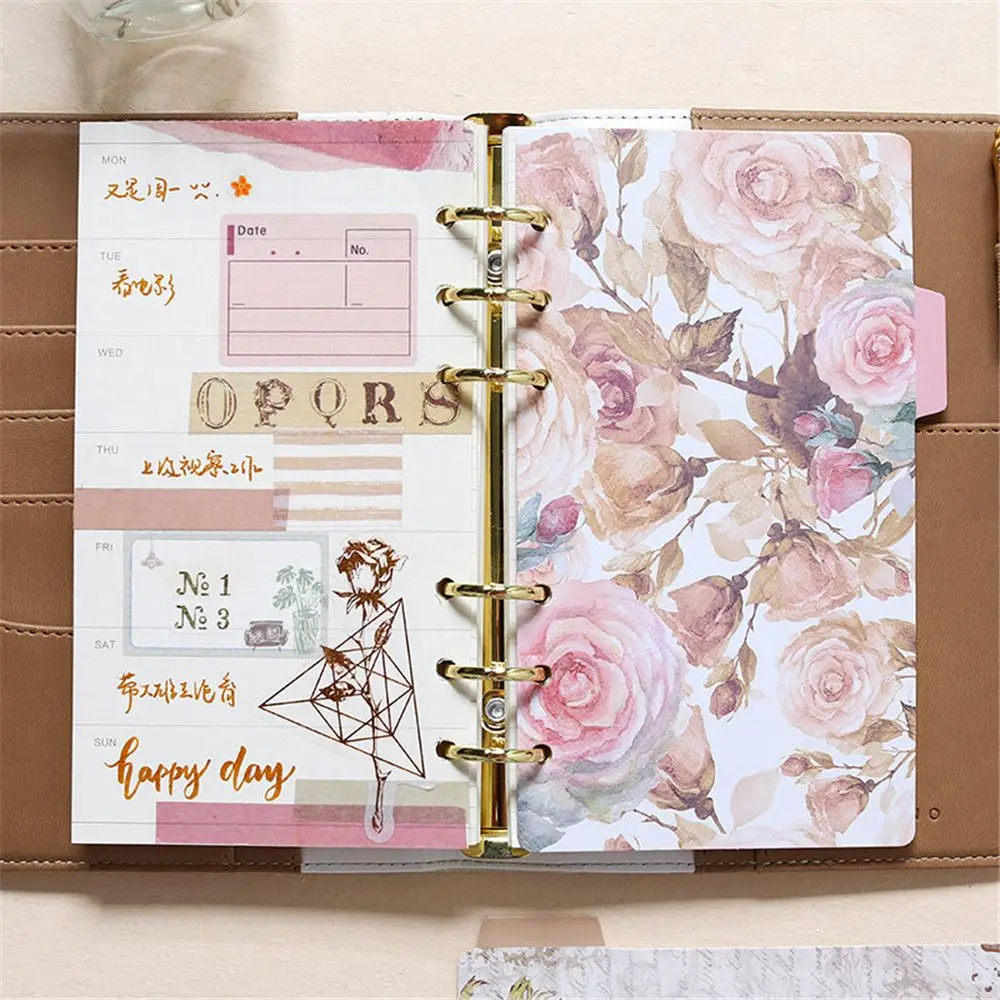 5pcs Fashion Notebook Index Pages A5 Diary Planner Dividers 6 Holes