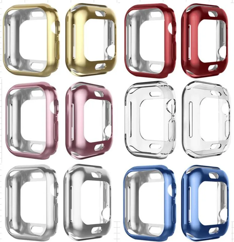 100 шт. защитный чехол для Apple Watch Series 4 40 мм 44 мм мягкий, из ТПУ, защитный чехол Аксессуары для бампера с розничной коробкой