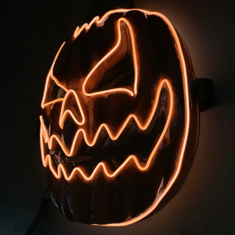 EL Light Up Pumpkin Halloween Mask Halloween Horror Mask Halloween Cosplay Party Mascara Horror Mascarillas Glowing Mask