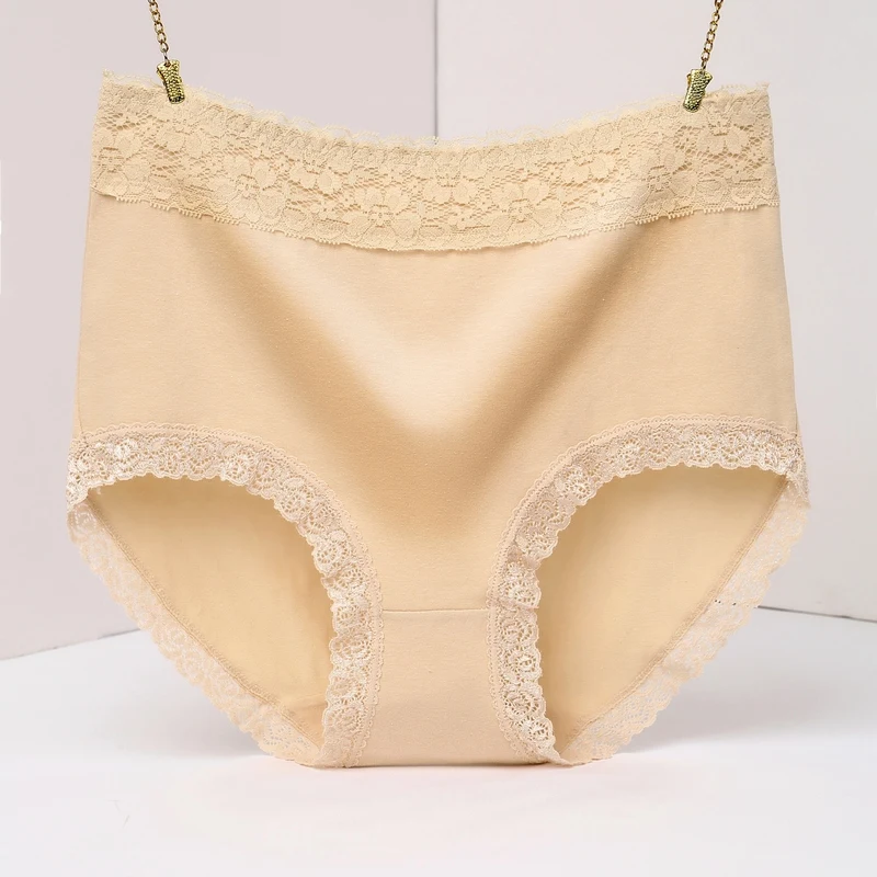 Cintura alta ropa interior femenina de algodón de la ropa interior de las mujeres de gran tamamino culotte ropa interior de mujer - Цвет: Золотой