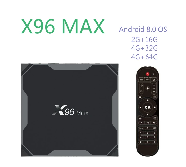Приставка Смарт-ТВ X96 Max + Android 9 0 2 16/4/32/4/64 ГБ 4K | Электроника